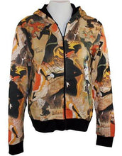 Load image into Gallery viewer, Toulouse Lautrec Divan Japonais Long Sleeve Zippered Front Woman&#39;s Hooded Art Top