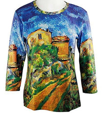 Load image into Gallery viewer, Paul Cézanne - Maison Maria with a view of Chateau Noir, 3/4 Sleeve, Illustrated Art Top