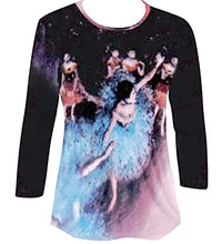 Load image into Gallery viewer, Degas The Green Dancer, 3/4 Sleeve Hand Silk Screen Illustrated Art Fashion Top