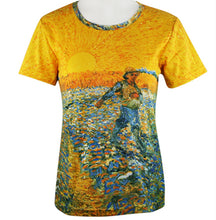 Load image into Gallery viewer, Vincent Van Gogh - Sower, Short Sleeve, Scoop Neck, Hand Silk Screened Artistic Top